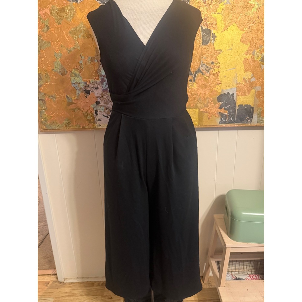 Vintage BeBop Black V-Neck Super Soft Sleeveless Jumpsuit Sz M